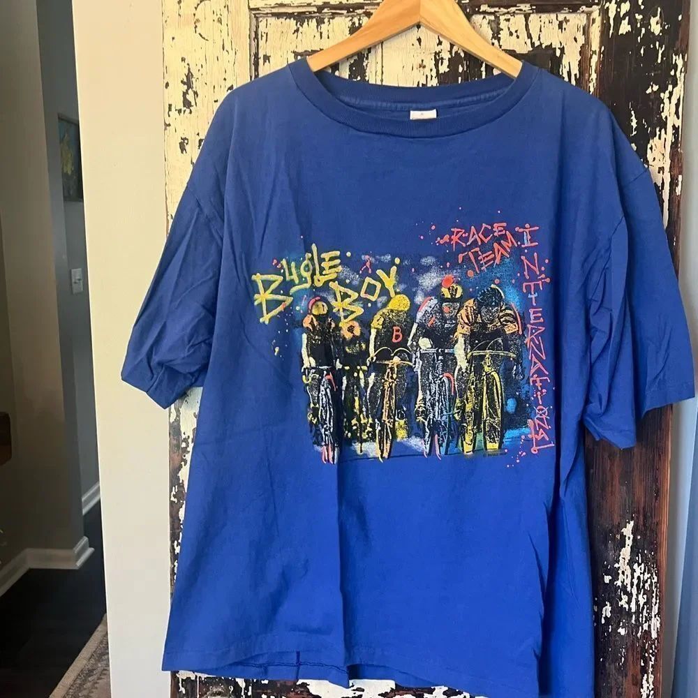 Bugle Boy Race Team International cycling graffiti spray paint vintage 90’s XL